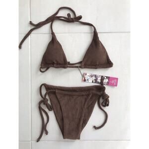 LA Sisters Swim Swimwear Towel Triangle String Bikini Set
